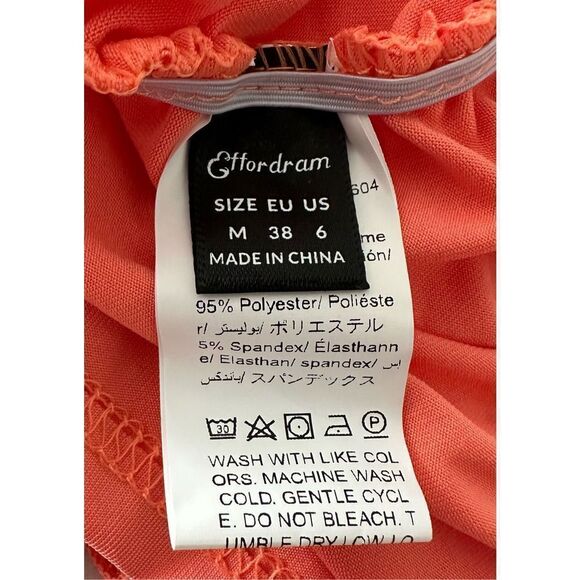 Effordram Women’s Orange Cutout Tie‎ Front Mini Wrap Dress Size Medium - Picture 4 of 5